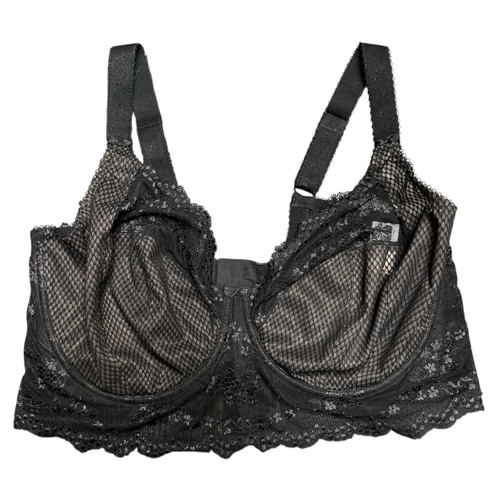Elomi Black Lace Mesh Bra,size 34K